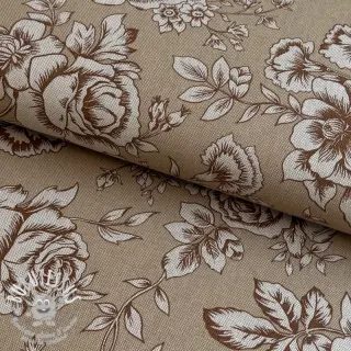 Tissu déco Linenlook Elegant rose bloom yellow