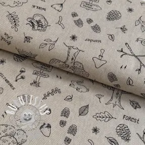 Tissu déco Linenlook Wander woods doodle