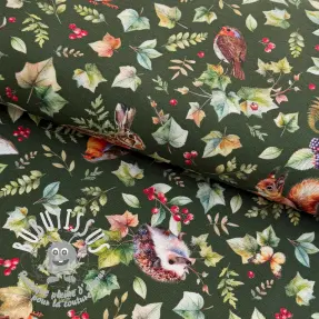 Tissu déco premium Animal forest dream army digital print