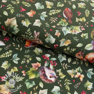 Tissu déco premium Animal forest dream army digital print
