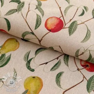 Tissu déco Linenlook Apple pear branch digital print