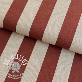 Tissu déco Linenlook Joyful basic stripe terra