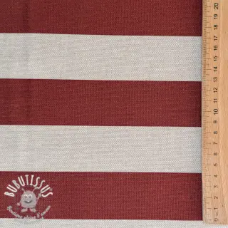 Tissu déco Linenlook Joyful basic stripe terra