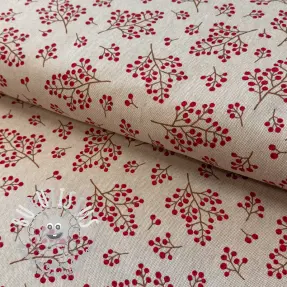 Tissu déco Linenlook Winter berry bloom