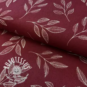 Tissu déco Linenlook Elegant leaf branch wine