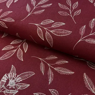 Tissu déco Linenlook Elegant leaf branch wine