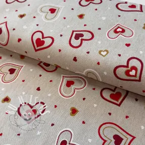 Tissu déco Linenlook Sweet heart joy