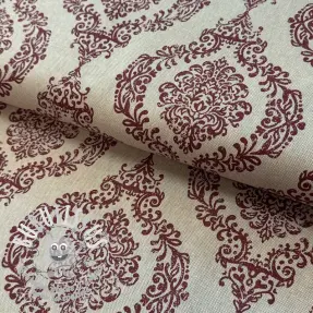 Tissu déco Linenlook Baroque damask charm wine