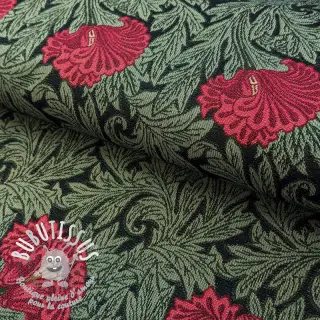 Tissu déco GOBELIN premium Poppy art craft black