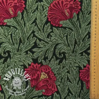 Tissu déco GOBELIN premium Poppy art craft black