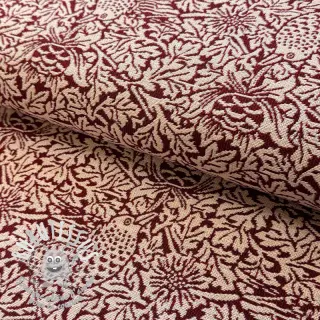 Tissu déco GOBELIN premium Anemone art craft wine