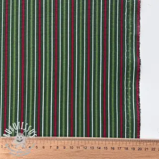 Tissu déco premium Line Xmas stripe army