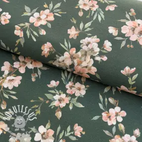 Tissu déco premium Soft painted blossom army digital print