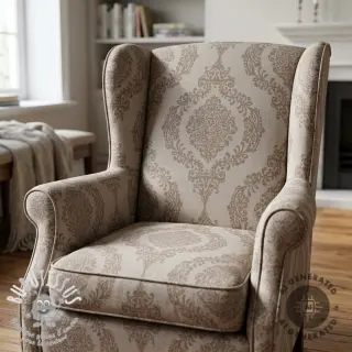 Tissu déco Linenlook Baroque damask charm taupe