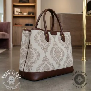 Tissu déco Linenlook Baroque damask charm taupe