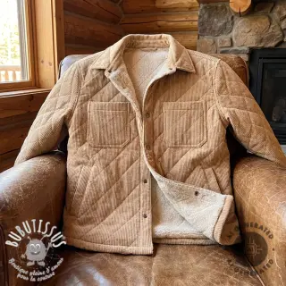 Tissu velours cotelé QUILT taupe