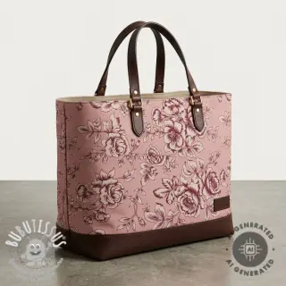 Tissu déco Linenlook Elegant rose bloom wine