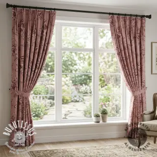 Tissu déco Linenlook Elegant rose bloom wine