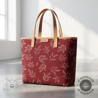 Tissu déco Linenlook Elegant leaf branch wine