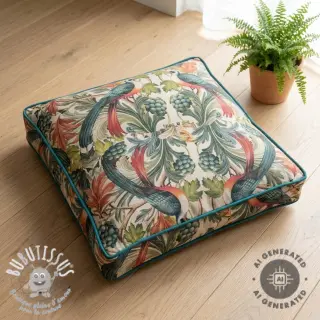 Tissu déco Linenlook Leafy paradise bird digital print