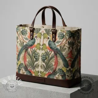 Tissu déco Linenlook Leafy paradise bird digital print