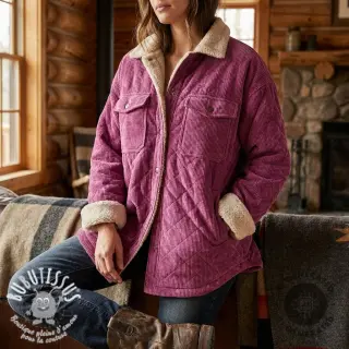 Tissu velours cotelé QUILT wine