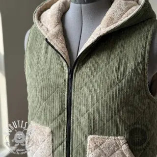 Tissu velours cotelé QUILT khaki