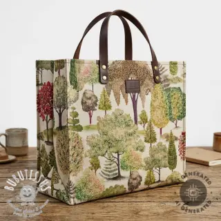 Tissu déco Linenlook Wandering tree wood digital print