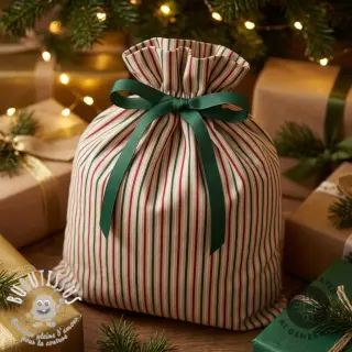 Tissu déco Linenlook Little Xmas stripe