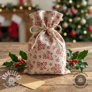 Tissu déco Linenlook Winter berry bloom
