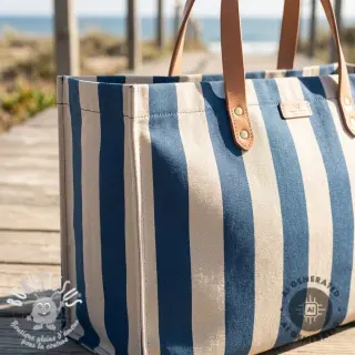 Tissu déco Linenlook Joyful basic stripe denim