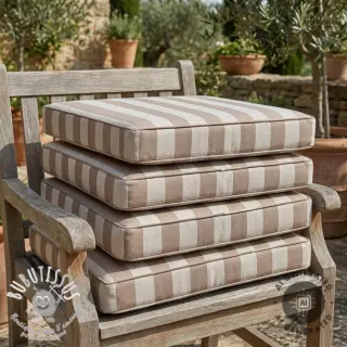 Tissu déco Linenlook Joyful basic stripe taupe