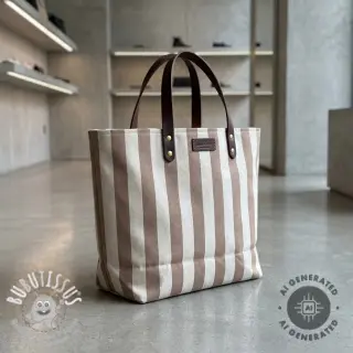 Tissu déco Linenlook Joyful basic stripe taupe