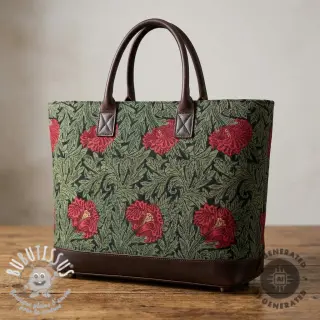 Tissu déco GOBELIN premium Poppy art craft black