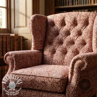 Tissu déco GOBELIN premium Anemone art craft wine