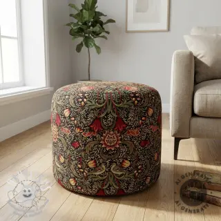Tissu déco GOBELIN premium Ornate art craft black