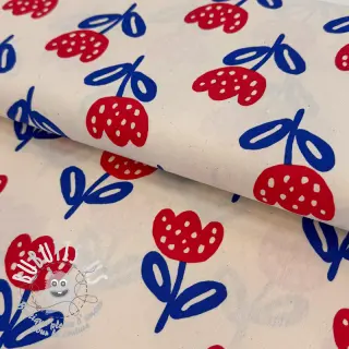 Tissu coton Big flowers naturals ORGANIC