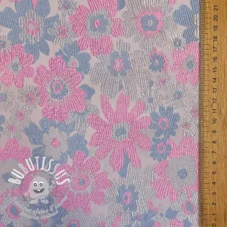 Tissu pour tailleur femme JACQUARD Flowers light lilac