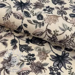 Jersey Lin Flowers navy digital print
