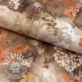 Tissu déco Flowers toffee digital print