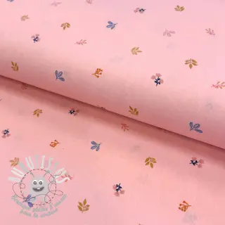 Tissu coton Giraffe with flowers FIELD rose ORGANIC