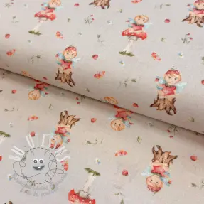 Tissu coton Sweet elf light sand digital print