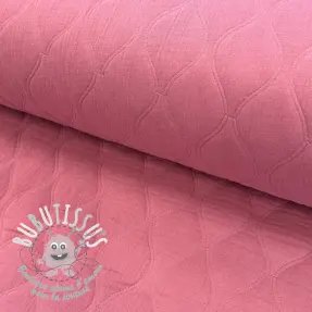 Tissu double gaze/mousseline QUILT Wave mauve