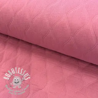 Tissu double gaze/mousseline QUILT Wave mauve