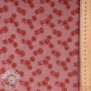 Tissu double gaze/mousseline EMBROIDERY Tossed flowers blush