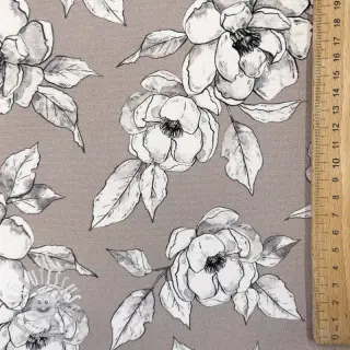 Tissu déco Flowers taupe digital print
