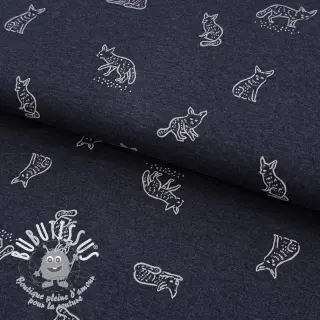Jersey Hidden foxie indigo melange