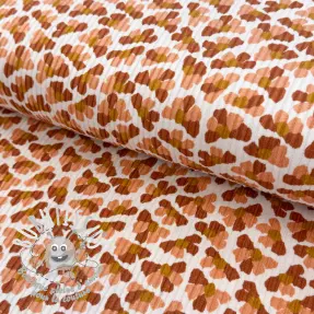 Tissu velours cotelé WASHED Flower white