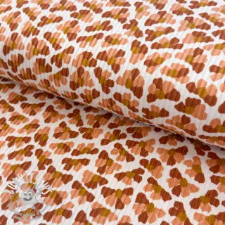 Tissu velours cotelé WASHED Flower white