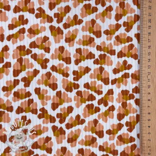 Tissu velours cotelé WASHED Flower white